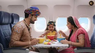 बाल कान्हा नंद बाबा और यशोदा मैया हवाई जहाज में खाना खा रहे हैं || यशोमती मईया | Shre Krishan leela