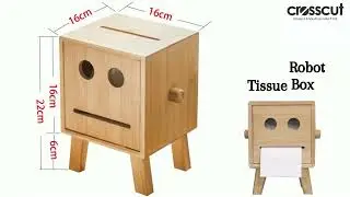 Crosscut Wooden Robot Tissue Paper Holder #furniture #crosscut #woodworking #diy #music #motivation