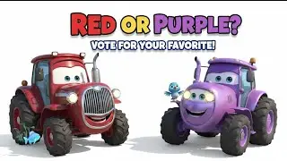 Purple Tractor on the Farm 🚜💜 | Learn Colors & Shape|Kids Nursury Rhyme