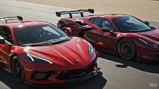 C8 vs F8 🫨🤯😱 #corvette #ferrari #shorts