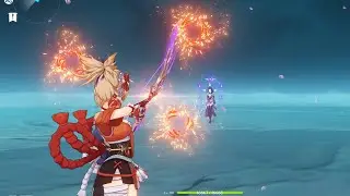 solo c0 yoimiya vs raiden shogun weekly boss (no hit, no buffs)