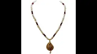 Embrace Tradition: Ethnic Ruby & Pearl Gold Plated Necklace | A Heritage of Elegance (SN979 NU)