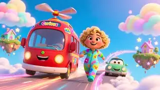 Flying Buses Over Rainbow | Fun Rainbow Song for Kids | Magical Adventure Rhyme