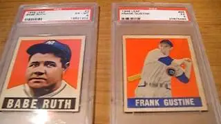 1948 Leaf  baseball set continued! Babe Ruth PSA 6, Frank Gustine PSA 5 (short print)