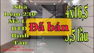 B&aacute;n nh&agrave; 4x16,5 3.5lầu hẻm 230 M&atilde; L&ograve;, BTĐ, B&igrave;nh T&acirc;n, TPHCM