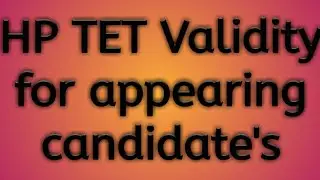 HP TET Eligibility for appearing candidate's