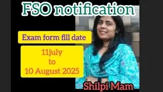 #fso Food safety officer exam  notification