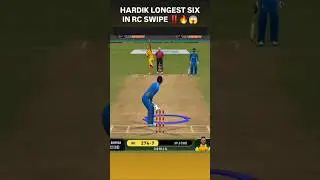 Hardik Longest Six In Real Cricket Swipe 🔥‼️Real Cricket Swipe Batting Tips‼️ Indvsaus‼️#shorts