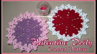 Valentine Doily Crochet Pattern #crochet #crochetvid #crochetvalentine