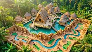 150 Days Building a Secret Ancient City with Mystery Stone Statues & Maze Using Primitive Tools