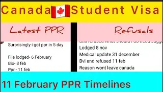 10 & 11 February PPR Timelines | Latest PPR Timeline Canada Today | PPR Timeline Canada