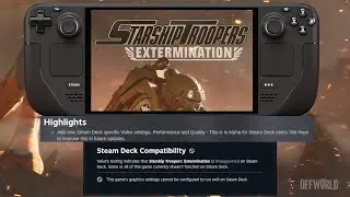 Starship Troopers: Extermination Performance on Steam Deck.