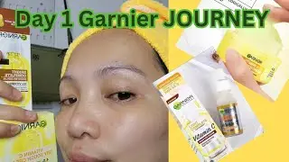 DAY 1 Using Garnier Booster Serum and Vitamin c Dry touch Cream