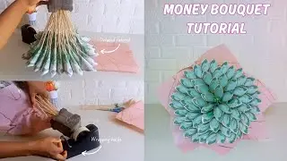 Money Bouquet tutorial / How to make money bouquet with easy wrapping step / Money bouquet ideas