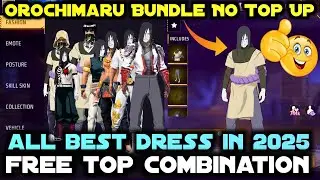 OROCHIMARU BUNDLE DRESS COMBINATION NO TOP UP| FREE OROCHIMARU COMBINATION FF| FREE FIRE BEST COMBO