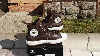 Converse Chuck Taylor Leather and Warmth Hi 568812C Dark Chocolate кожа теплые высокие кеды