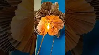 Lumin&aacute;ria toda feita de papel Kraft para vitrines e eventos #diycrafts #luminaria #decora&ccedil;&atilde;o