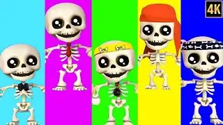 Five Little Skeletons + More Halloween Videos for Kids | 5 little skeleton | rhymes and kids  | supe