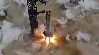 SpaceX STATIC FIRE Booster 16 fires up in preparation for Starship Flight 10
