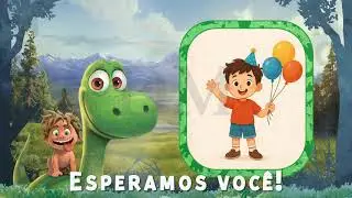 Convite animado O Bom Dinossauro