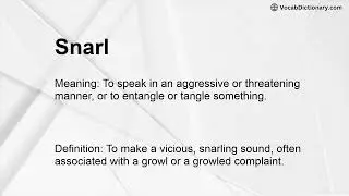 Snarl Meaning