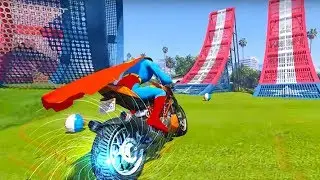 #+Ultimate Superhero Tricky Bike Stunts Racing Games || @#$%^&  ||Super Hero Super Jump Bike
