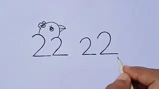 Love Birds Drawing Easy | How To Turn 2222 Into Cute Love Birds | Numbers Drawing |
