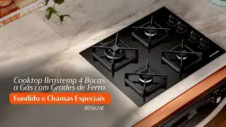 Cooktop Brastemp 4 Bocas a G&aacute;s com Grades de Ferro Fundido e Chamas Especiais - BDS62AE