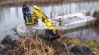 Floating mini excavator / Swamp backhoe