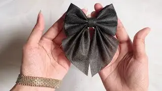 Let’s make a pretty bow with a non-woven wasted carry bag🖤