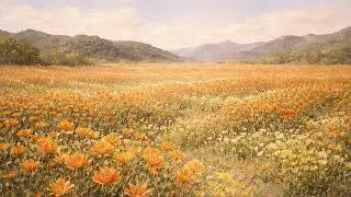 Vintage Meadow Art for TV | Calm Wildflower Field Screensaver for Samsung Frame