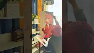 zero two drawing art painting 🎨 Anime drawing art #anime #animeeart #art #animestyle #shorts