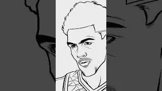 Drawing Timelapse: Ice Cold Trae Young #NBAArt #SportsArt #ProcreateArt ::: #bbsketch