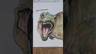 Drawing a T-rex Dinosaur. #jurassicworld #jurassicworldrebirth #drawing #dinosaur