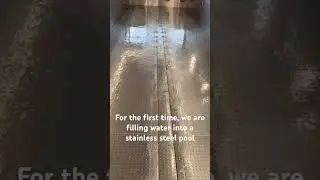 For the first time, we are filling water into a stainless steel pool. Do you like steel pools? #spa