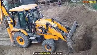 JCB Backhoe Loading Sandy Mud in Dump Truck | Powerful JCB Working Video