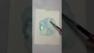 Glitter paint blue flower #paintwithme #watercolorart #blue #flower