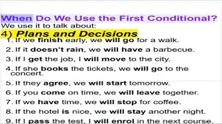 When Do We Use the First Conditional 4 Plans and Decisions