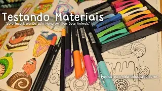 Colorindo a página favorita de VOCÊS! 🎨 A Million Cute Animals (Lulu Mayo) + Teste de Materiais