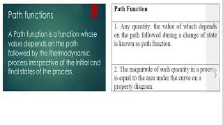 state function vs. path function