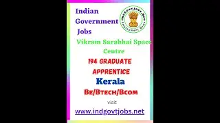 Vikram Sarabhai Space Centre 94 Graduate Apprentice #indgovtjobs #governmentjobs #jobvacancy