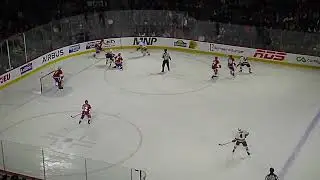 Bridgeport Islanders Marshall Warren's big hit on Laval Rocket's Owen Beck leads to some rough stuff