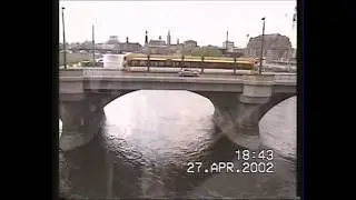 Zugfahrt Großenhain - Dresden und Bahnbau in Dresden am 27.04.2002