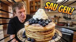 Eierkuchen mit Heidelbeeren