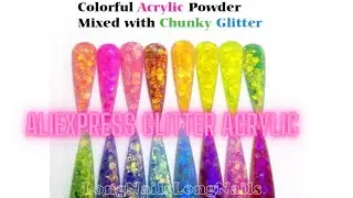 ALIEXPRESS GLITTER ACRYLIC | OMGGGGGG SO GOOD | NAIL SUPPLIES