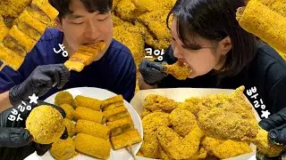 bhc치킨 뿌링클 파티💛 뿌링클 콤보 뿌링치즈볼 뿌링핫도그 뿌링소떡 먹방⭐️