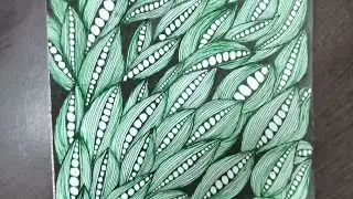 Easy Zentangle doodle art on leaves for beginners ✨🙂 Like share comment and subscribe for more🎨🖌️✨🙂