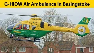 Hampshire and Isle of Wight Air Ambulance G-HIOW responding to an incident in Basingstoke