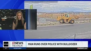 Man runs over police with bulldozer