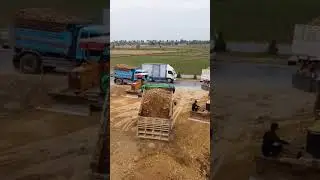 Dump Trucks Unloading Land #On Ring Road #shorts 3166